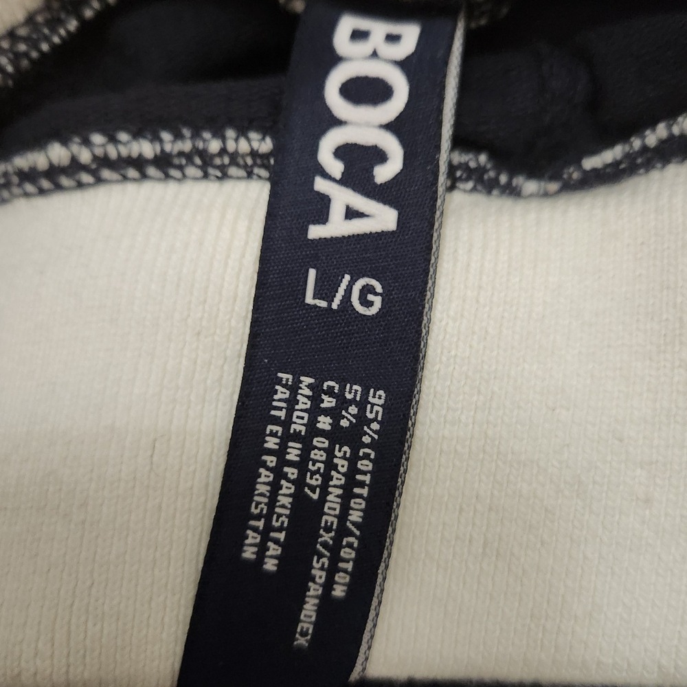 Boca deadstock y2k Auth Large  Black‎ Sweatpants Striped Waistband Drawstring - Picture 5 of 5